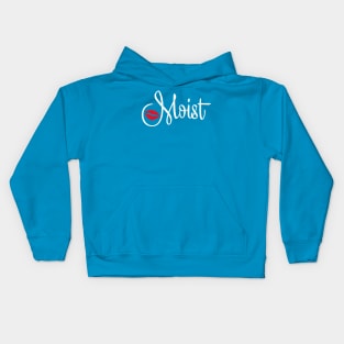 Moist White Text Kids Hoodie